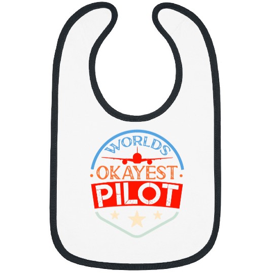 Worlds Okayest Pilot American Flag Navigation Flight Pilot Bibs
