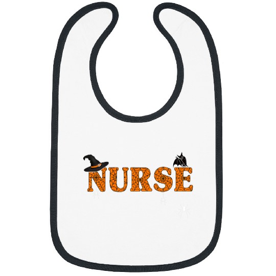 Halloween nurses Nursing Cute Health Worker Halloween Pattern 1 Bibs
