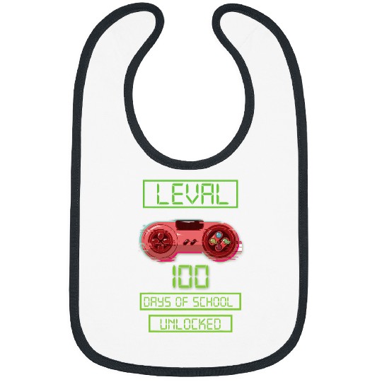 Video Gamer Student 100th Day Teacher 100 Days of School 4 Bibs
