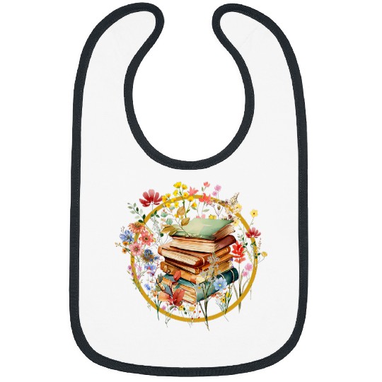 Cottagecore Wildflowers Aesthetic Bookworm Book Lover Bibs