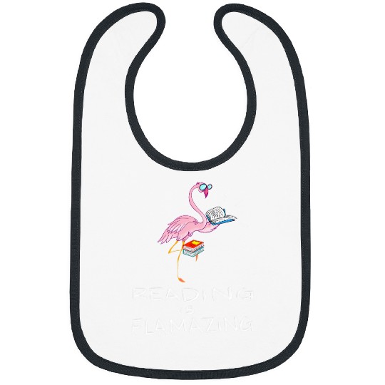 Cool Reading Is Flamazing Funny Flamingo Book Reader Gift Bibs