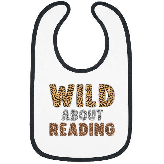 Wild About Reading Teacher Books Reader Lovers Leopard Zebra Bibs