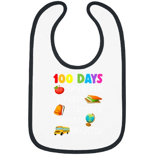 Smarter Kinder Stronger Brighter 100 Days Of School Teacher 1 Bibs