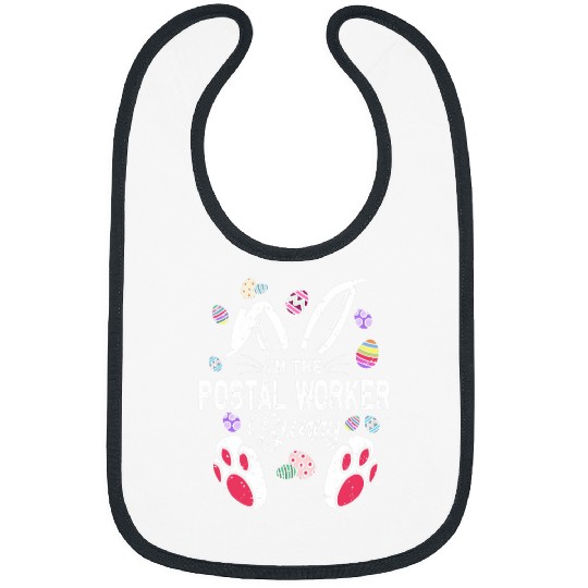 Im The Postal Worker Bunny Matching Family Easter Day Party Bibs