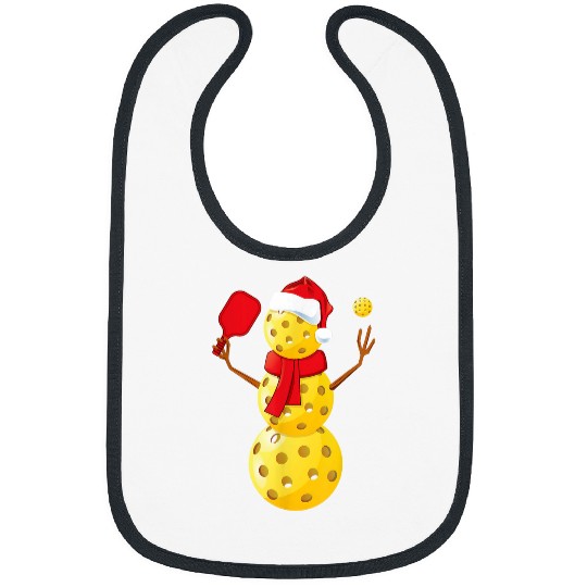Mens Pickleball Christmas Funny Pickleball Snowman Bibs