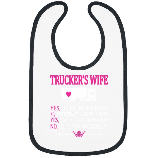 Proud Truckers Wife Husband Funny Truck Driver Wife Bibs