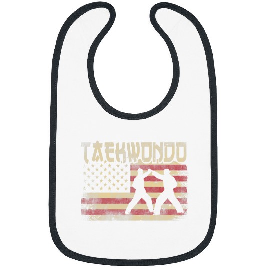 Taekwondo American USA Flag Taekwondo 4th of July 1 Bibs
