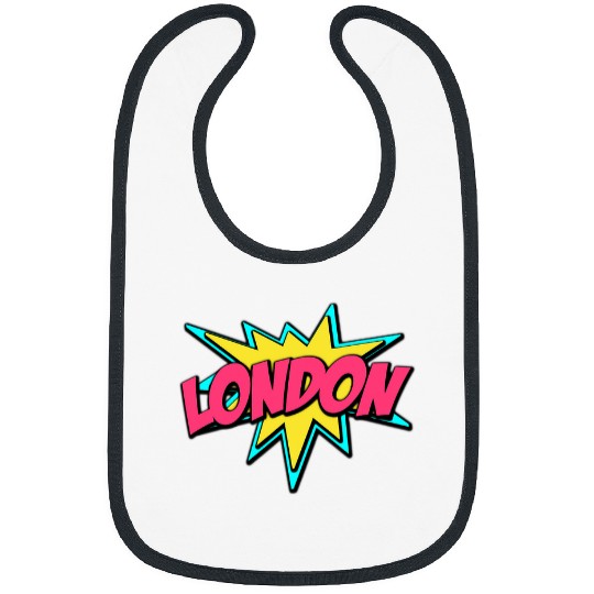 London UK Retro Comic Book Art Superhero Bubble Bibs