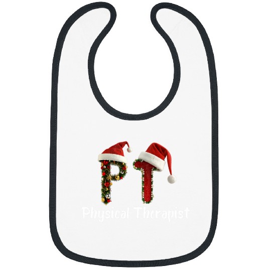 Physical Therapy Christmas santa hat PT Therapist xmass Bibs