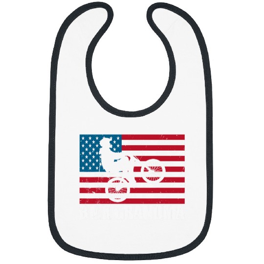 BMX Nana USA Flag Grandma Mothers Day Gift 4th Of July Bibs