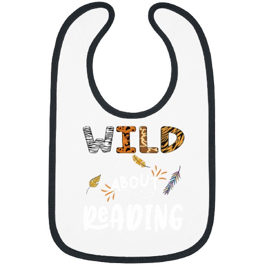 Wild About Reading Reader Lover Animals giraffe leopard Bibs