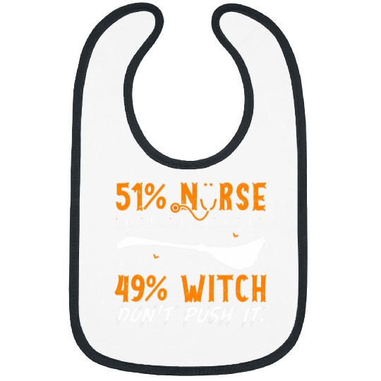nurses Witch Halloween 51 nurses 49 Witch Spooky Girls Women Bibs