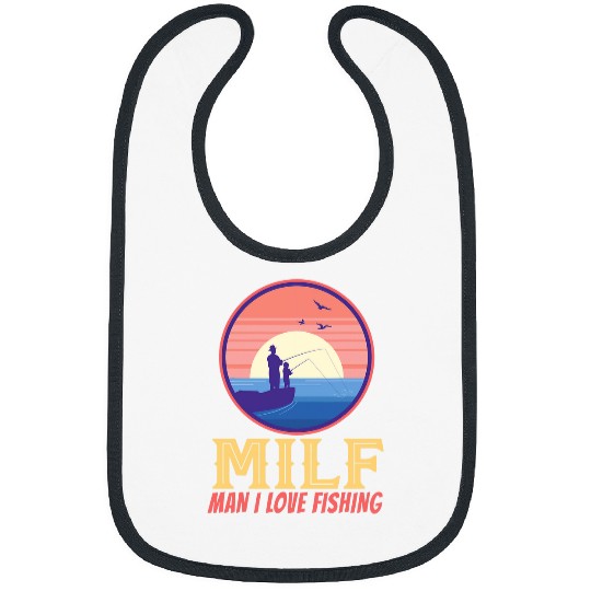 Man I Love Fishing Sunset Son Dad Camping Summer Boat Fish Bibs