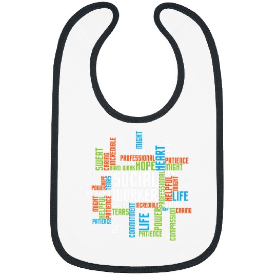 Social Worker Word Cloud Appreciation Social Work Bibs