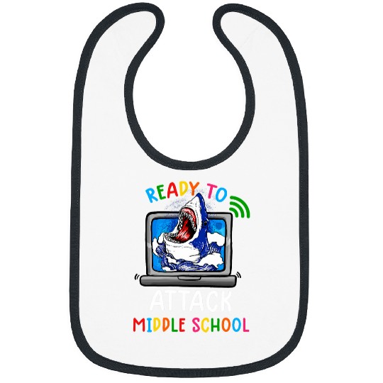 Ready To Attack Virtual Middle School Shark Back To School Bibs