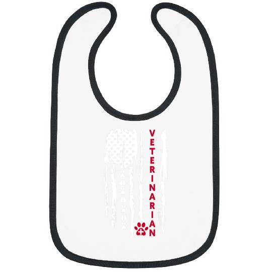 Veterinarian American flag graphic veterinary Vet Bibs