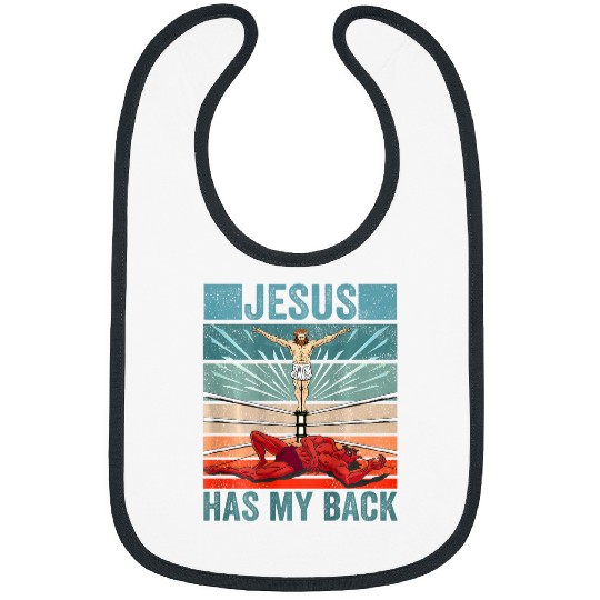Wrestler Costume Devil Jesus Has My BACK PRINT Christian Bibs