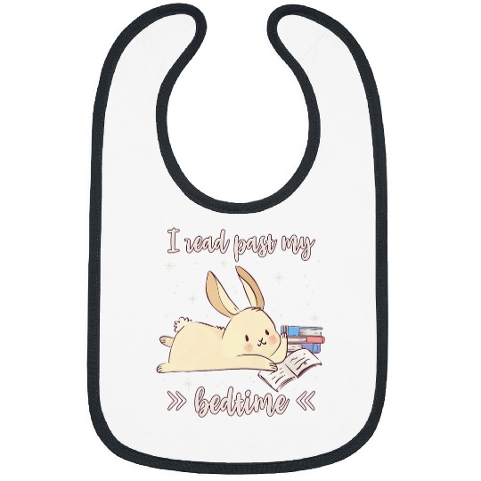 I Read Past My Bedtime Cute Reading Bunny Pajama Bibs