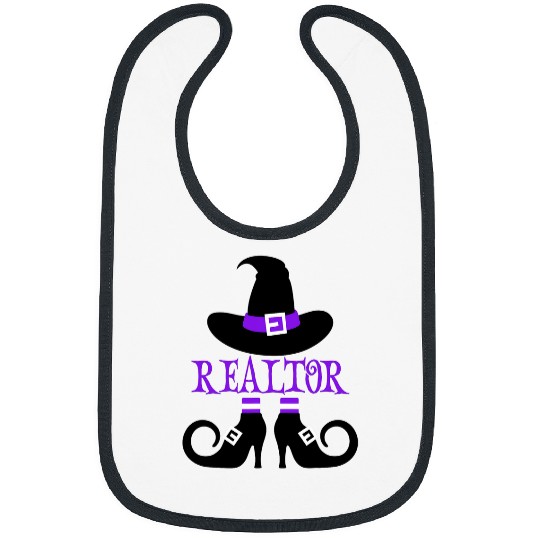 Halloween Realtor Witch Real Estate Agent Bibs