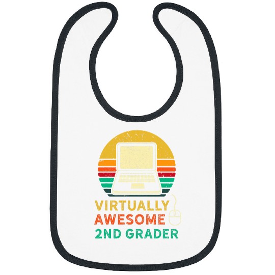 Zooming Awesome Virtual ELEarning 2nd Grade Back to School Bibs