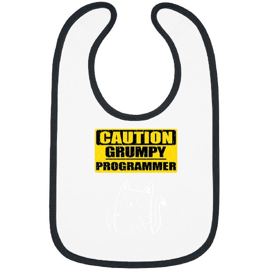 Working Caution Grumpy Programmer Colleague Sarcastic Cat Bibs