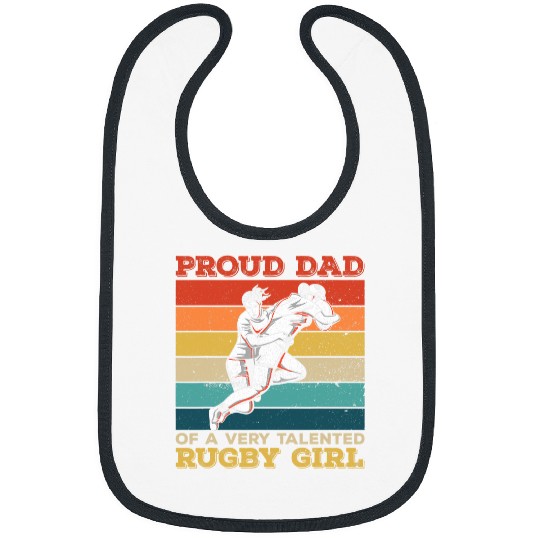 Mens Rugby Sport Design for a Proud Dad of a Rugby Girl Bibs