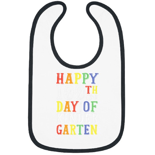 Discover Happy 100th Day of Kindergarten Teacher Student Gift 2 Bibs