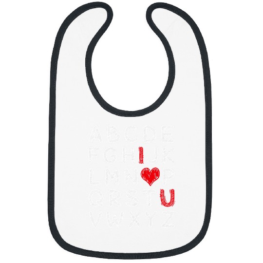 I Love You ABC Alphabet Funny English Teacher Valentines Day Bibs