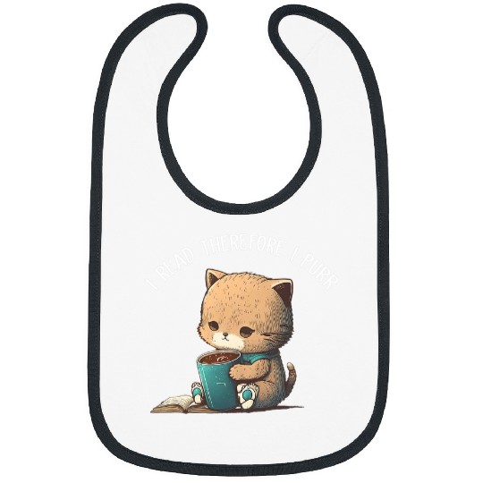 I read therefore I purr cute Book Lover Book Nerd Librarian Bibs