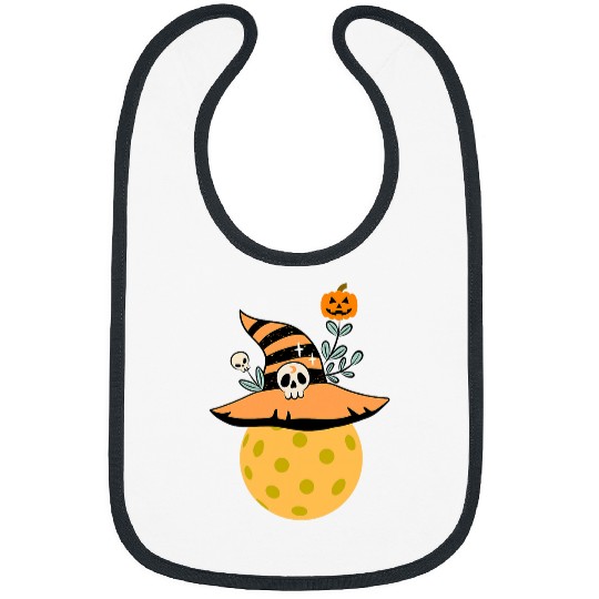Funny Spooky Halloween Pumpkin Pickleball WitchWizard Gift Bibs