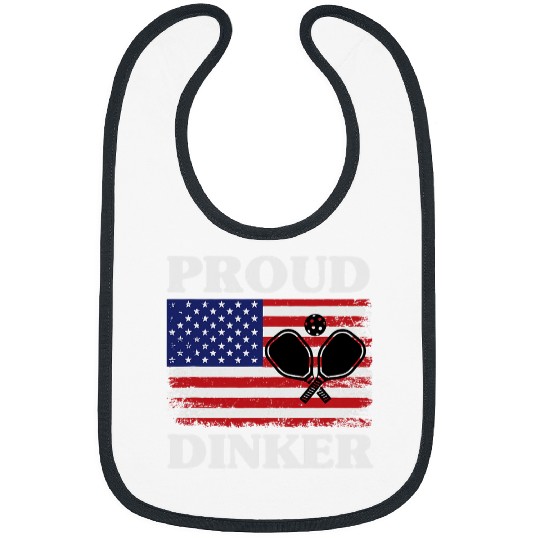 Funny Pickleball Paddle Ball Player Lovers Pride USA Flag 2 Bibs