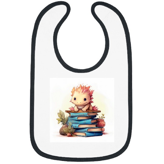 Cute Book Nerd Axolotls Reading Library Bibs