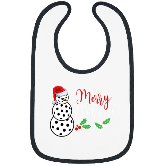 Merry Dinkmas Christmas Lights Snowman Sports Enthusiast 1 Bibs