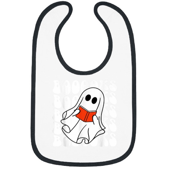 Cute ghosts Book Reading Teacher School Funny Halloween 1 7 Bibs
