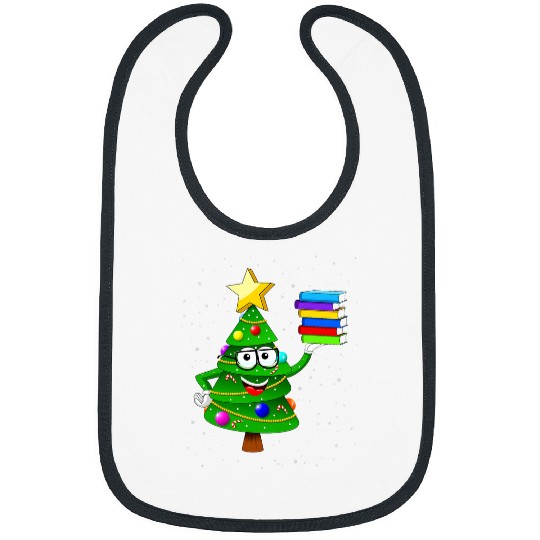 Cute christmas library tree gift librarian and book 2 Bibs
