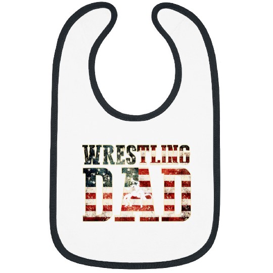 Wrestling Dad American Flag Matching For Dads Of Wrestlers Bibs