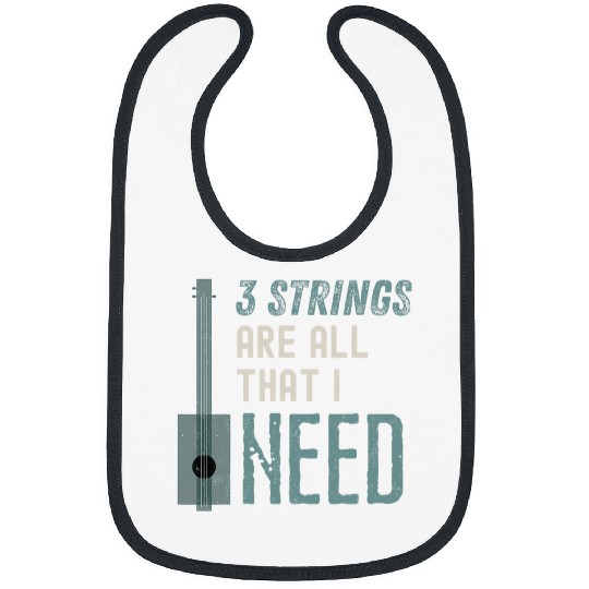 3 Strings Are All That I Need Cigar Box Guitar Bibs