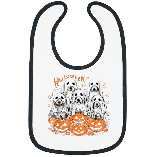 Dog ghostss Cute Dog Dressed As ghostss Funny Halloween Dog Bibs