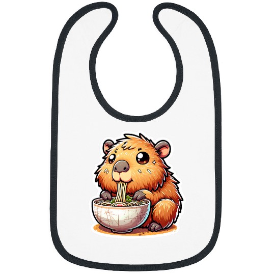 capybaras Ramen Anime Kawaii Style Cute capybaras Trend Bibs