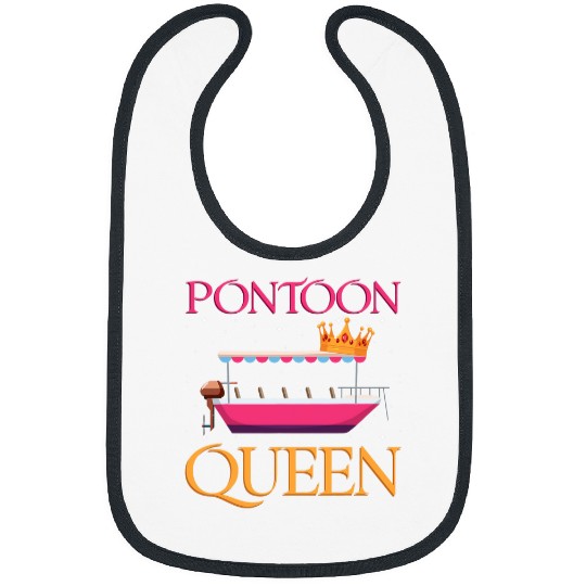 Pontoon Queen Gift For Pontoon Boating Mom Women Girl Lover 2 Bibs