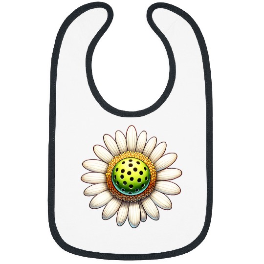 Cute Pickleball Daisy Flower for Paddleball Grandma Bibs