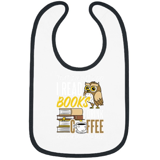 Owl coffee reading reader books bookworm librarian Bibs