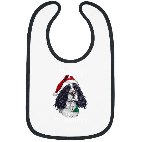 Dog Christmas English Springer Spaniel Happy Howlydays Bibs