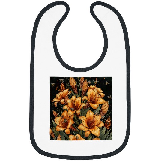 Canna Lily Flower Blooming With Bees Around Graphic Bibs