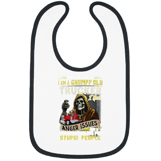 walk away i am a grumpy old trucker i have anger issues Bibs