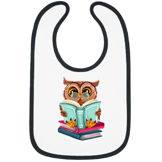 Cute Owl Reading Book Bibs