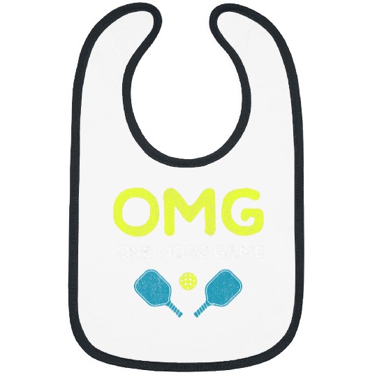 One More Game Funny Pickleball Lover OMG Player Pickle Ball Bibs