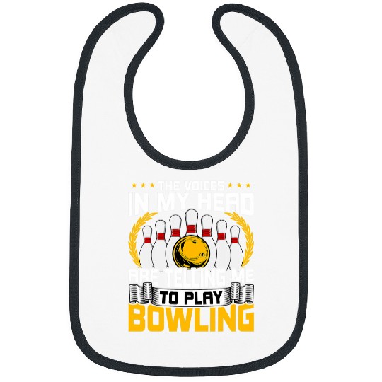 Bowling Lover Bowls Funny Play Bowling Ball and Pins Bowler Bibs