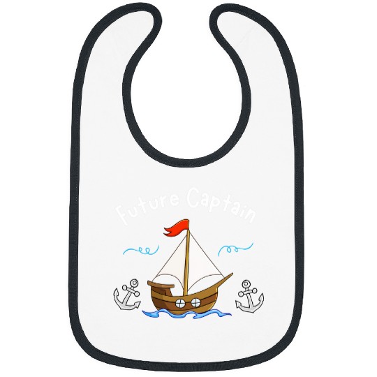 Future Captain Sailing Boat Sailing Anchor Marine Children Bibs