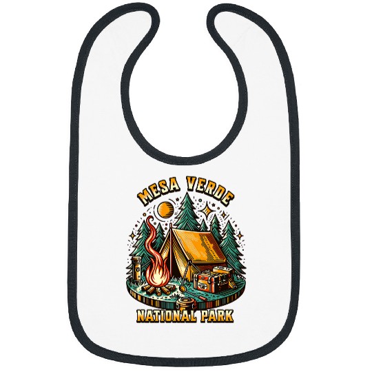 Camping Forest Tent CampFires Retro Mesa Verde National Park Bibs